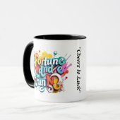 "Glück und Spaß" Tasse (Vorderseite Links)