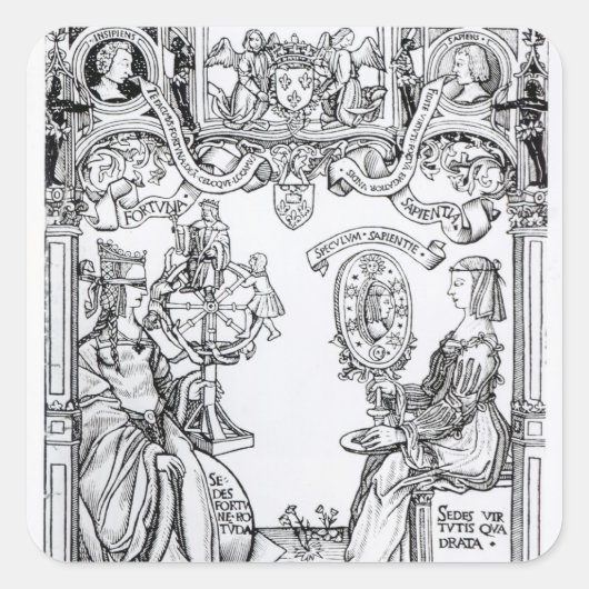 Glück und Weisheit Quadratischer Aufkleber (Vorderseite)