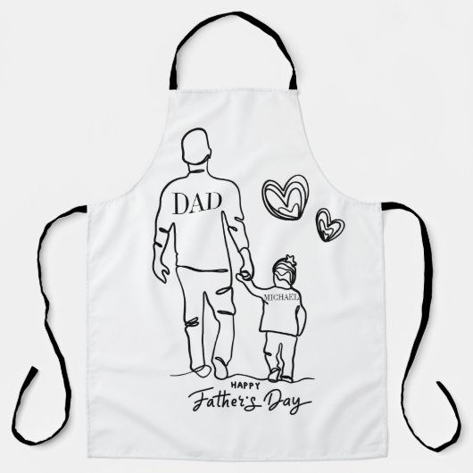 GLÜCK VATER'S DAY CUSTOMIZE NAME MINIMALISTISCH SCHÜRZE (Vorderseite)