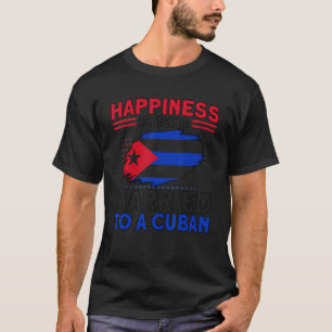 Glück Verheiratet zu einer kubanischen Flagge Root T-Shirt