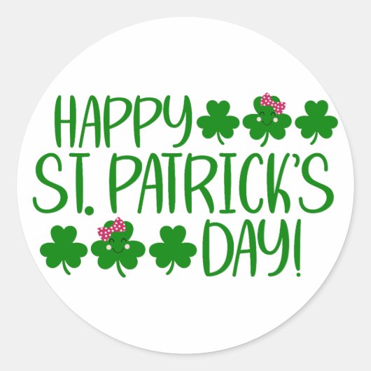 Glück Vibes - Happy St. Patrick’s Day! 🍀 ✨ Runder Aufkleber (Vorderseite)
