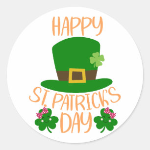 Glück Vibes - Happy St. Patrick’s Day! 🍀 ✨ Runder Aufkleber