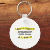 Glück Wecke neben einem Aussie Schlüsselanhänger (Vorderseite)