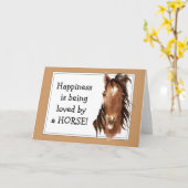 Glück wird von einem HORSE geliebt! Spaß Karte (Gelbe Blume)