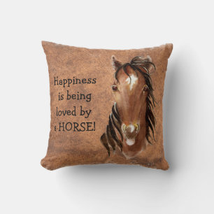 Glück wird von einem HORSE Leather Look geliebt Kissen