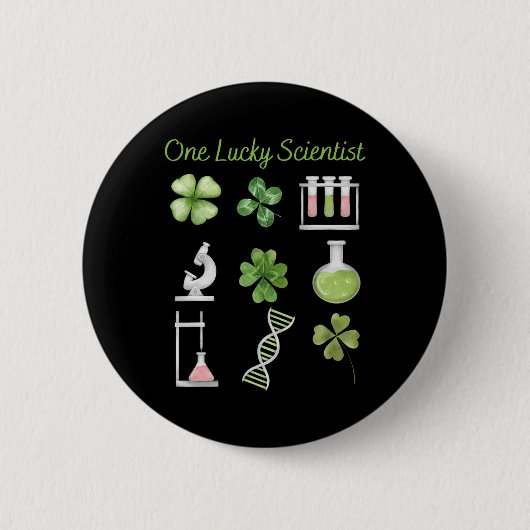 Glück, Wissenschaftsbecher, Chemie, Wissenschaftle Button (Vorderseite)