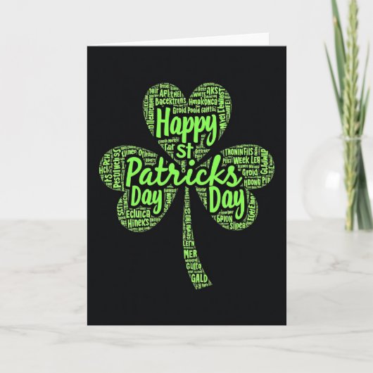 Glück Wort Kunst St. Patrick Tag Karte (Vorderseite)