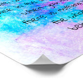 Glück Zen Zitat auf türkis und lila Poster (Ecke)