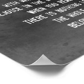 Glück zen Zitat Lao Tzu weiß auf Holzkohle grau Poster (Ecke)