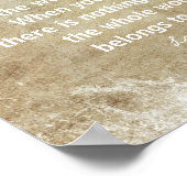 Glück zen Zitat Wand Kunst Sepa und grau (Ecke)