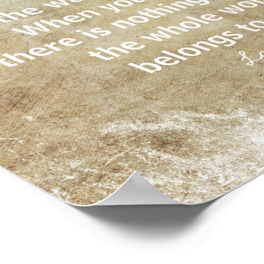 Glück zen Zitat Wand Kunst Sepa und grau (Ecke)