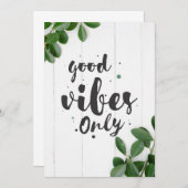 Glück Zitat nur gute Vibes Dankeskarte (Vorne/Hinten)