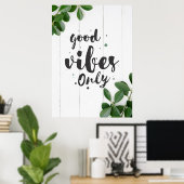 Glück Zitat nur gute Vibes Poster (Heimbüro)