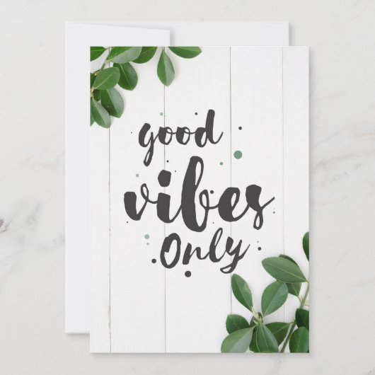 Glück Zitat nur gute Vibes Save The Date (Vorderseite)