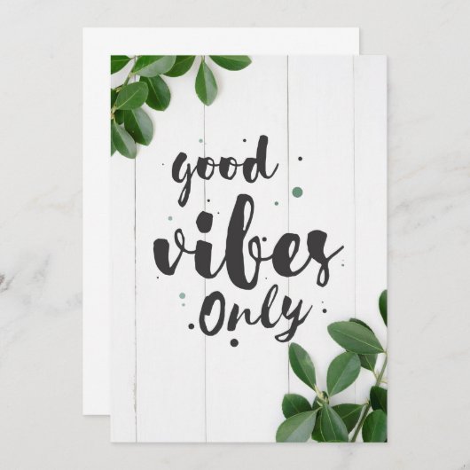 Glück Zitat nur gute Vibes Save The Date (Vorne/Hinten)