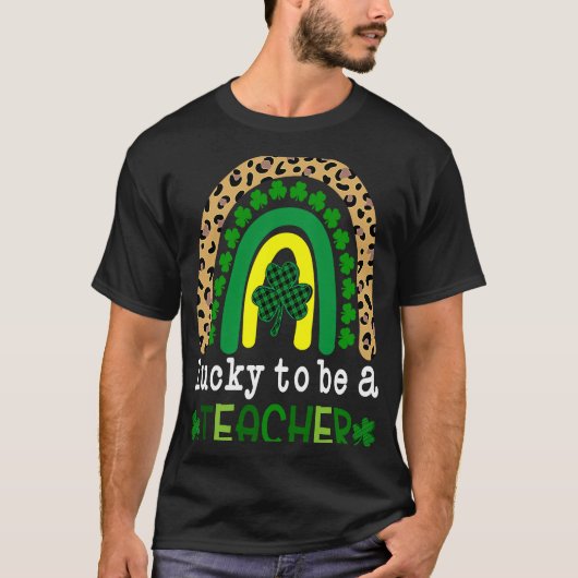 Glück zum Lehrer Rainbow St Patricku2019s Day T-Shirt (Vorderseite)