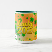Glückbringender Shamrock Grün Tasse (Zentrum)