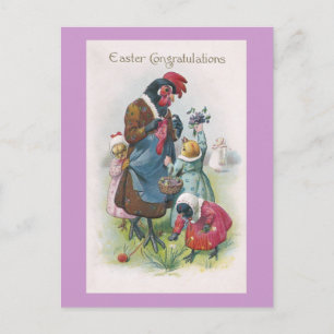 Glucke und Küken Vintage Ostern Feiertagspostkarte