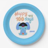 Glücklich 100 Tage Baek-il Elephant Personalisiert Pappteller (Vorderseite)