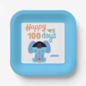 Glücklich 100 Tage Baek-il Elephant Personalisiert Pappteller (Vorderseite)