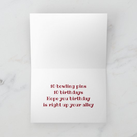 GLÜCKLICH ****10. GEBURTSTAG**** KARTE (Innenseite)