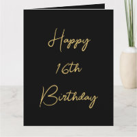 Glücklich 16. Geburtstag 16 Gold Black Custom Nied