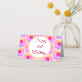 Glücklich 16. Geburtstag Folded Platzkarte