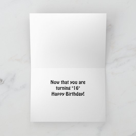 GLÜCKLICH "16." GEBURTSTAG!!! KARTE (Innenseite)