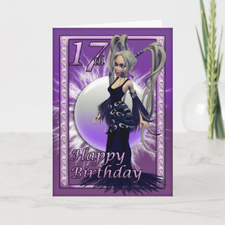 Glücklich 17. Geburtstag Gothic Doll Female, Niedl Karte