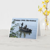 GLÜCKLICH *19. GEBURTSTAG *FISHERMAN* KARTE (Gelbe Blume)