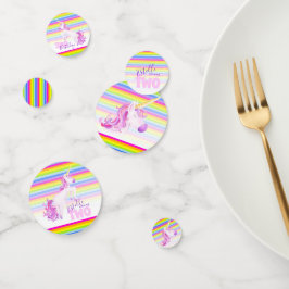 Glücklich 2. Geburtstag Einhorn Namen Papier Konfe Konfetti