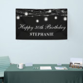 Glücklich 30. Geburtstag Mason Jars Lights Schwarz Banner (Messeveranstaltung)