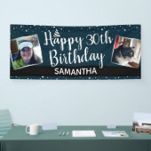 Glücklich 30. Geburtstag Zwei Foto Confetti Banner (Messe)