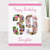 Glücklich 39. Geburtstag Nummer 39 FotoCollage Karte (Vorderseite)