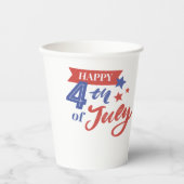 Glücklich 4. Juli 8 oz Papier Cups Pappbecher (Vorderseite)