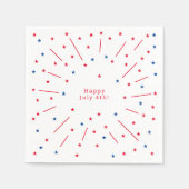 Glücklich 4. Juli Feuerwerke und Sterne Serviette (Vorderseite)