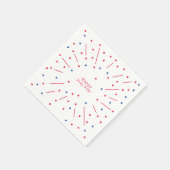 Glücklich 4. Juli Feuerwerke und Sterne Serviette (Ecke)