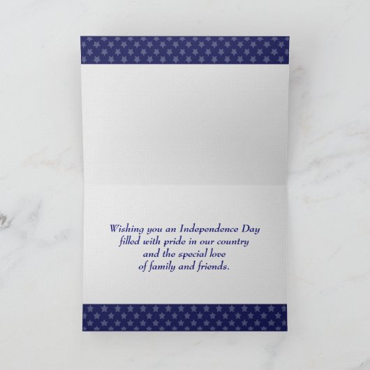 Glücklich 4. Juli. Friedenstruppe Karte (Innenseite)