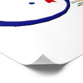 Glücklich 4. Juli! mit Feuerwerk und Sternen Poste Poster (Ecke)