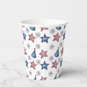 Glücklich 4. Juli Niedliche Party Muster Papier Cu Pappbecher (Rechts)