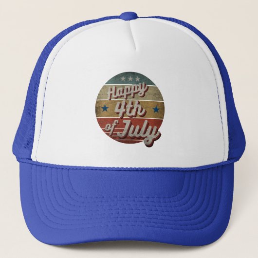 GLÜCKLICH 4. JULI TRUCKER HAT TRUCKERKAPPE (Vorderseite)