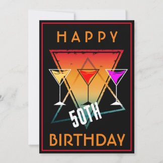 GLÜCKLICH 50. GEBURTSTAG FEIERUNG EINLADUNG