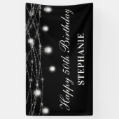 Glücklich 50. Geburtstag Mason Jars Lights Schwarz Banner (Vertikal)