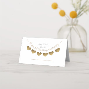 Glücklich 5. Hochzeitstag, Holzherzen Platzkarte