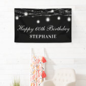 Glücklich 60. Geburtstag Mason Jars Lights Schwarz Banner (Insitu)