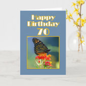 Glücklich 70. Geburtstag Monarch Butterfly Karte (Gelbe Blume)