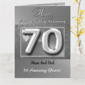 Glücklich 70. Hochzeitstag Kartenmama und Vater Karte (Gelbe Blume)