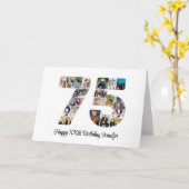 Glücklich 75. Geburtstag Nummer 75 Custom Foto Col Karte (Gelbe Blume)