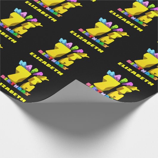 glücklich 7. Geburtstag Geschenkpapier (Ecke)