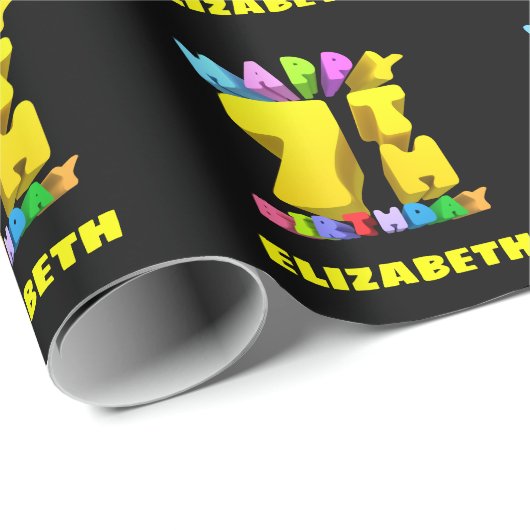 glücklich 7. Geburtstag Geschenkpapier (Rolleneckpunkt)